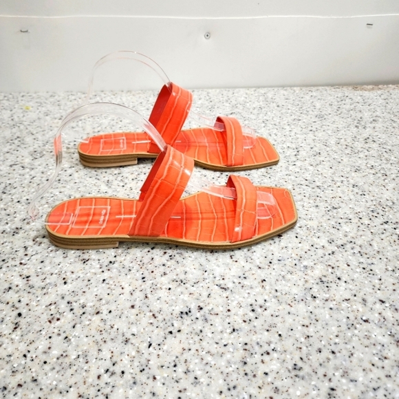 Dolce Vita Isaac Sandals Size 8.5 Orange/Salmon Low Heel - Picture 4 of 6